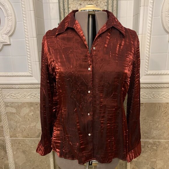 Notations. Sz XL. Textured Rayon/Polyester Blend Shirt. 2 Button Cuffs. B75 - Picture 1 of 6